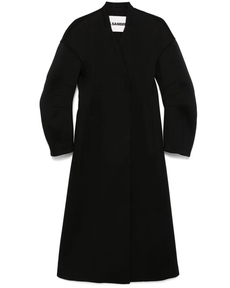 Jil Sander Mantel mit V-Ausschnitt - Schwarz Schwarz