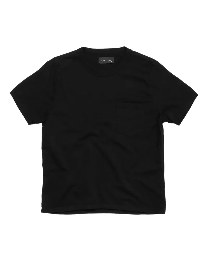 LES TIEN T-Shirt mit Brusttasche - Schwarz Schwarz