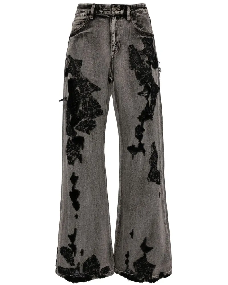 JNBY Weite Jeans im Distressed-Look - Grau Grau