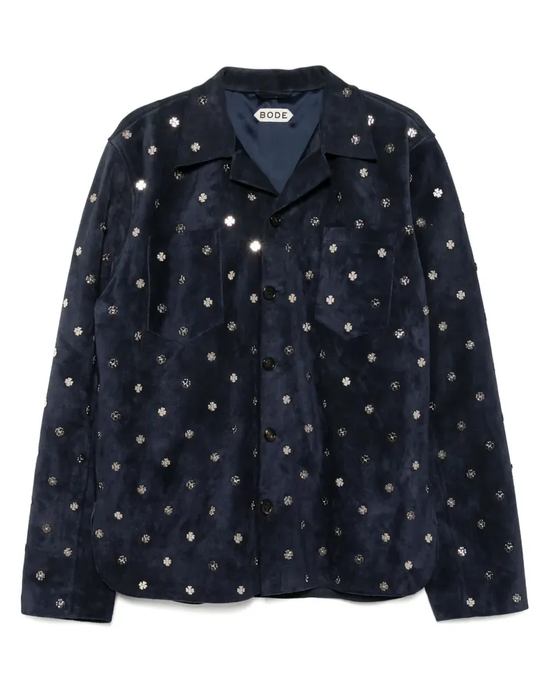 BODE Clover Hemdjacke im Workwear-Look - Blau Blau