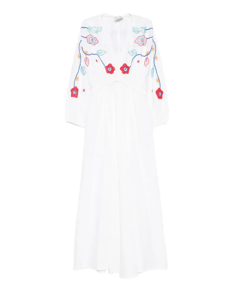 forte_forte floral-embroidered cotton maxi dress - Weiß Weiß