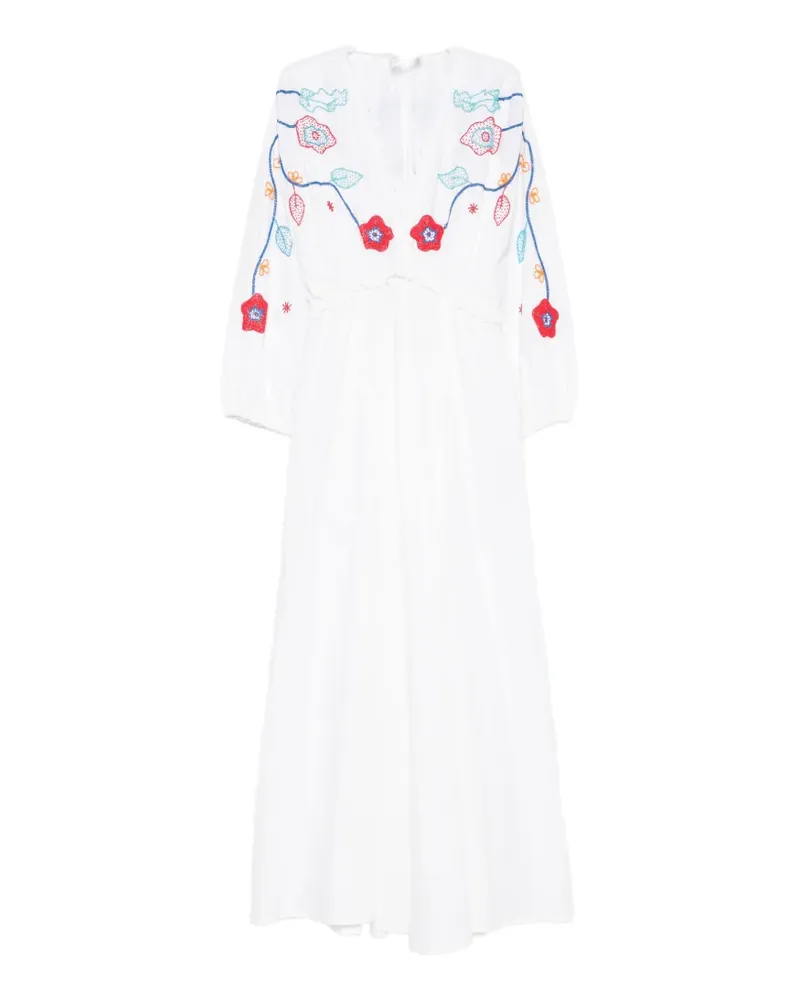 forte_forte floral-embroidered cotton maxi dress - Weiß Weiß