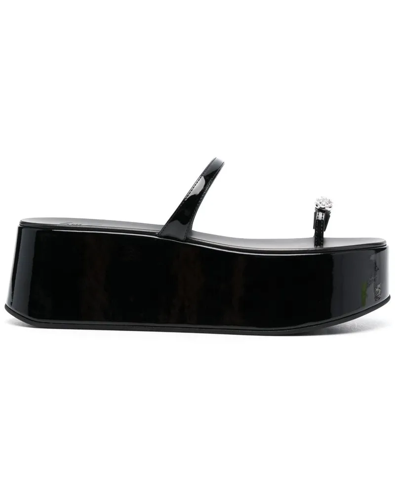Giuseppe Zanotti Pantoletten mit Kristallen 70mm - Schwarz Schwarz