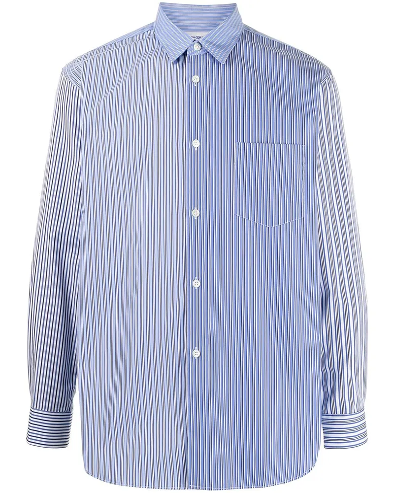 Comme des Garçons Hemd im Streifenmix - Blau Blau