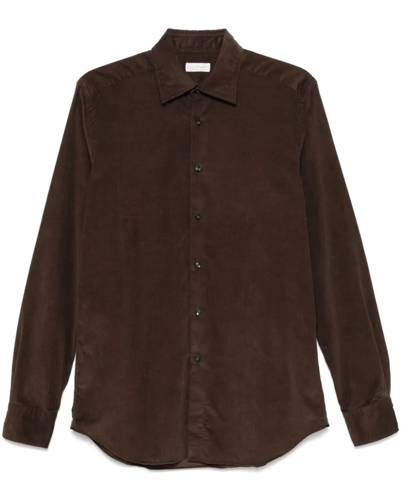 Glanshirt Hemd aus Cord - Braun Braun