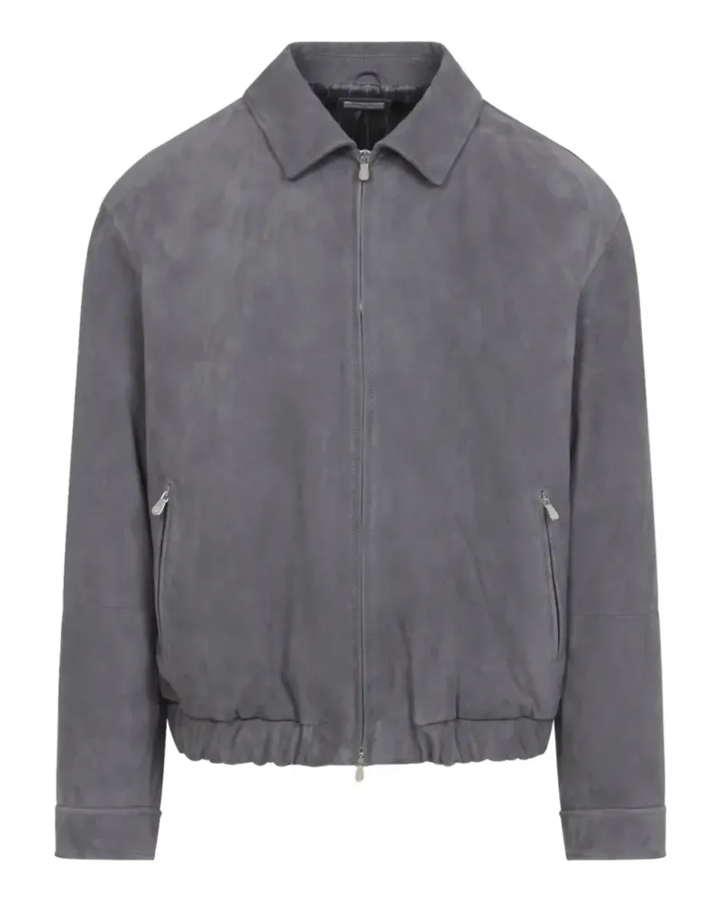 Brunello Cucinelli suede zip jacket - Grau Grau