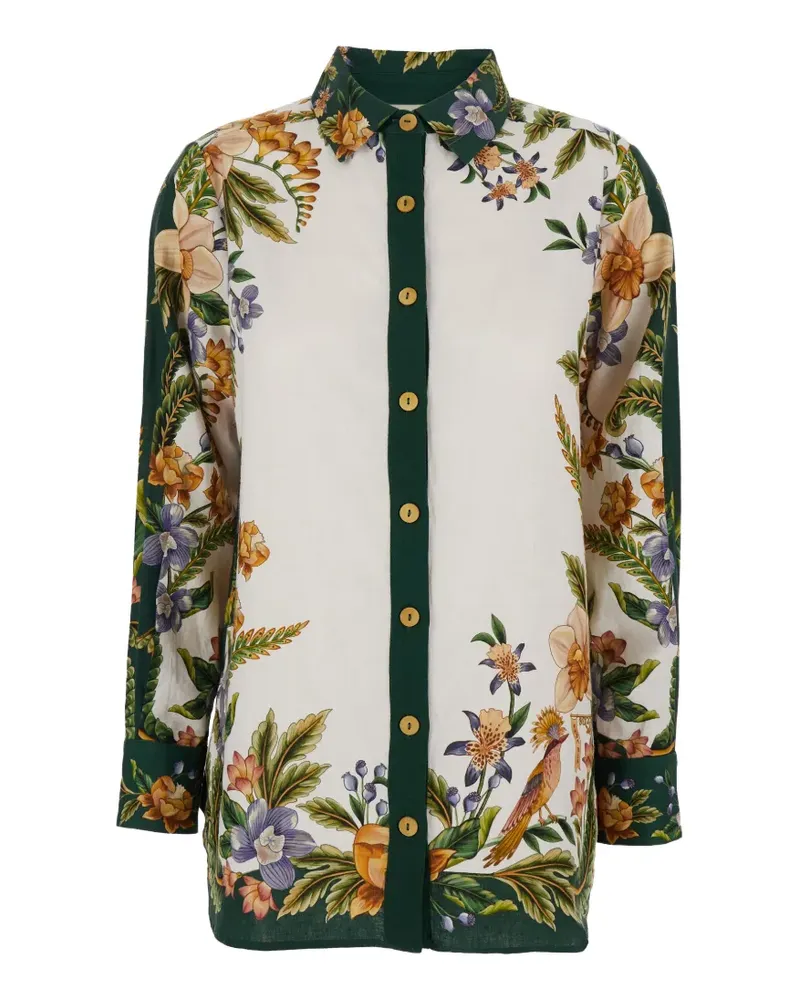 FARM Rio floral-print long-sleeve shirt - Weiß Weiß