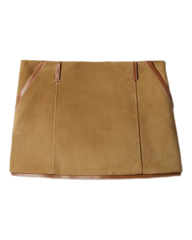 Miu Miu Minirock mit Logo-Patch - Braun Braun