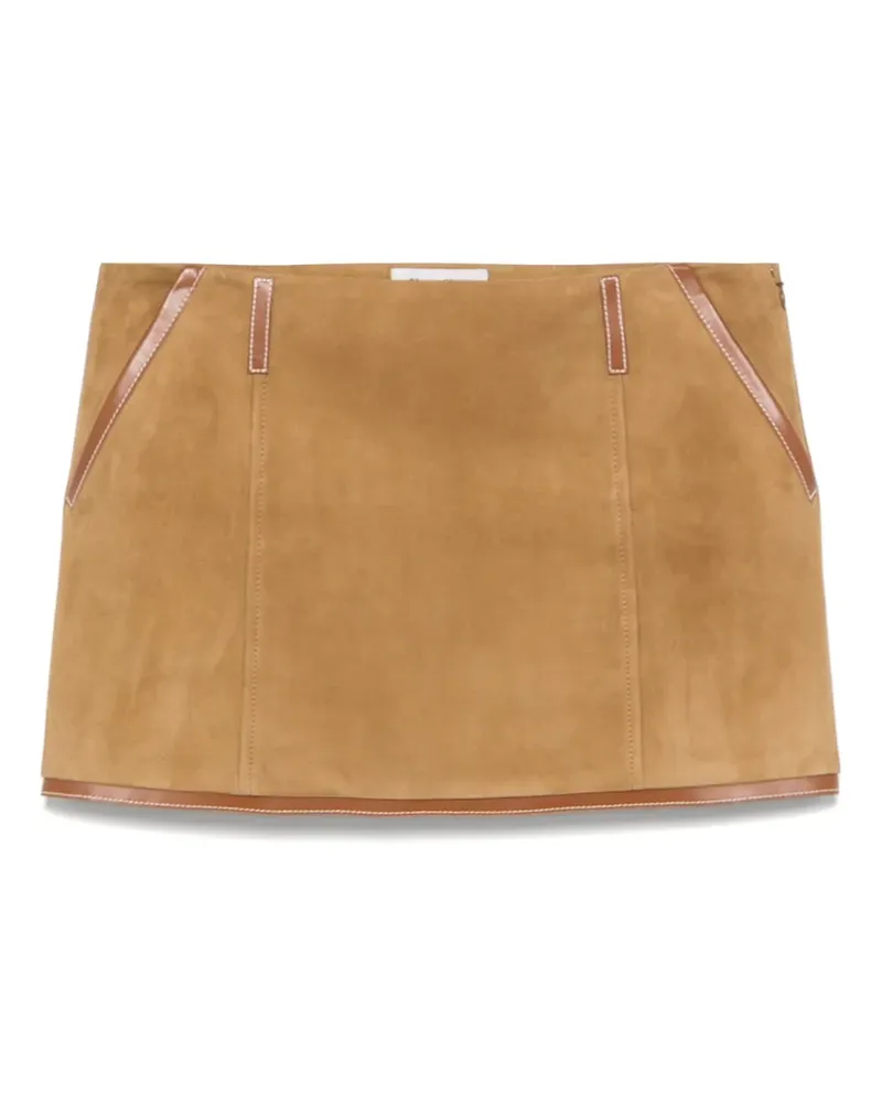 Miu Miu Minirock mit Logo-Patch - Braun Braun
