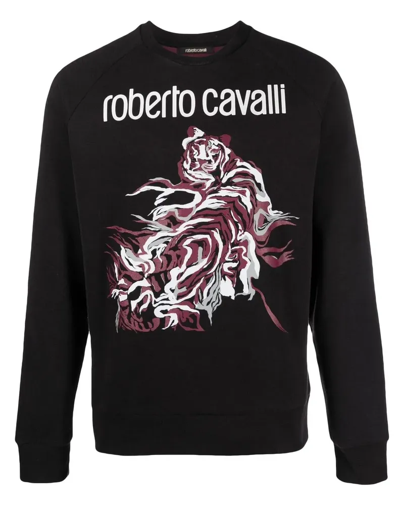 Roberto Cavalli Sweatshirt mit grafischem Print - Schwarz Schwarz