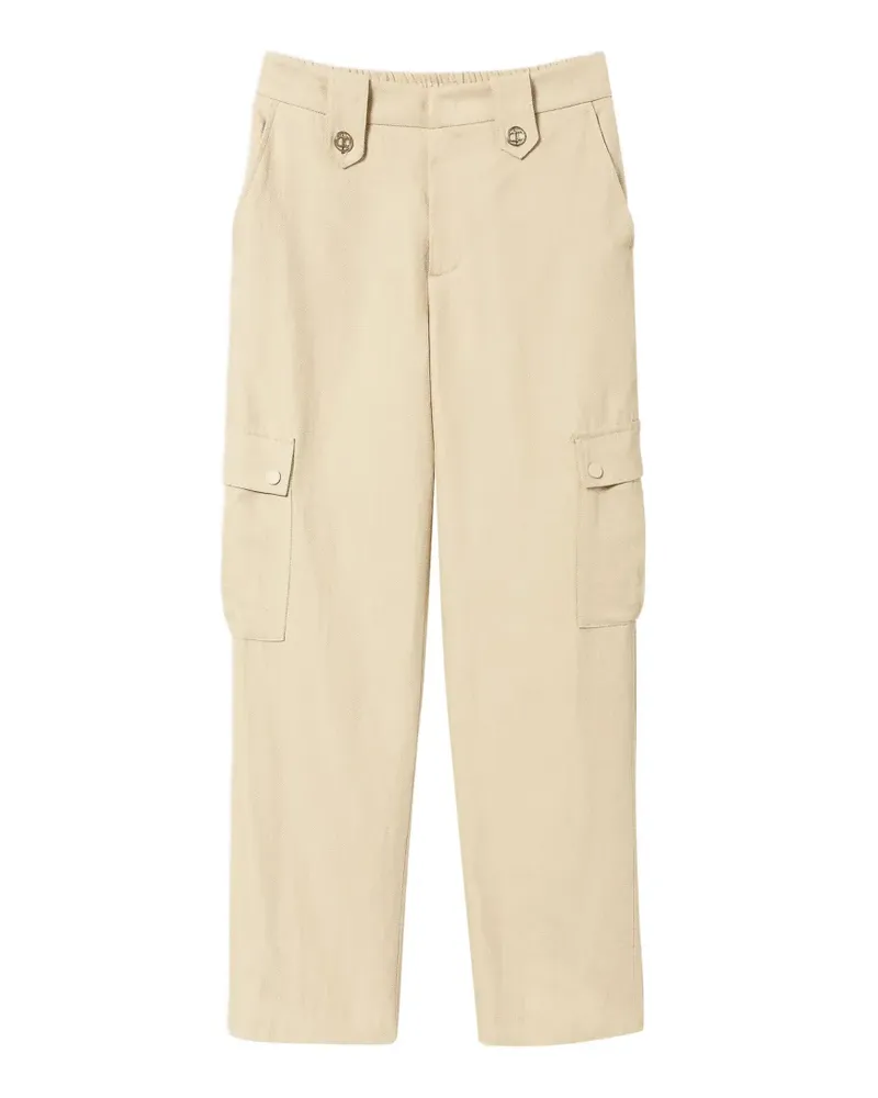 Twin-Set twill cargo trousers - Nude Nude