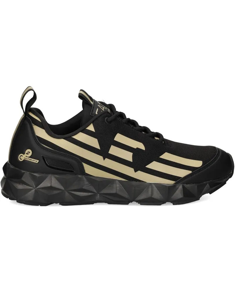 EA7 Sneakers mit Logo-Print - Schwarz Schwarz