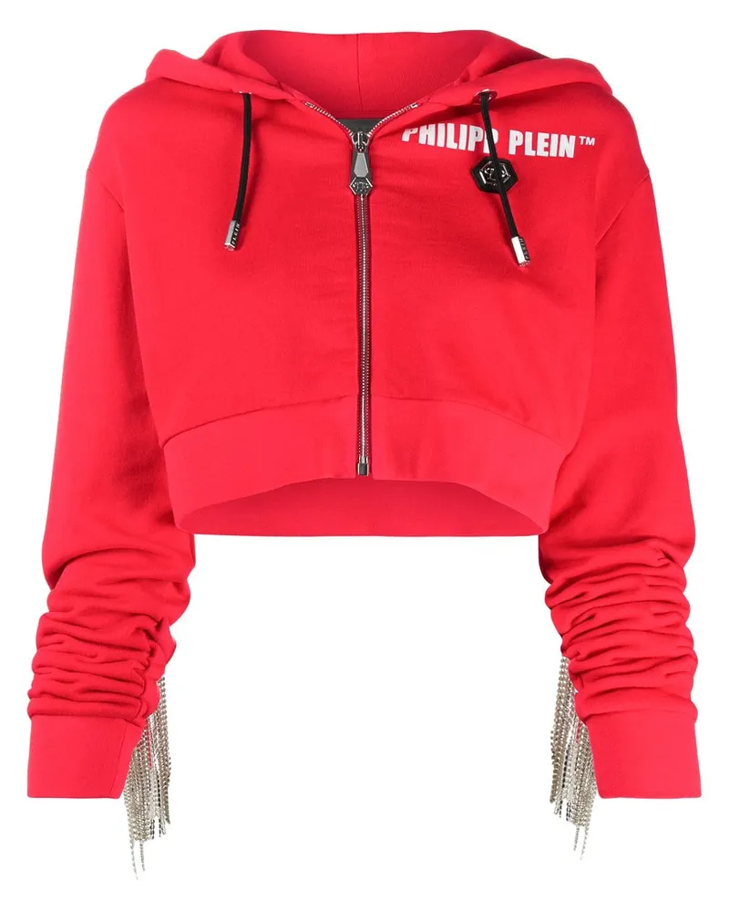 Philipp Plein Kapuzenpullover mit Fransen - Rot Rot