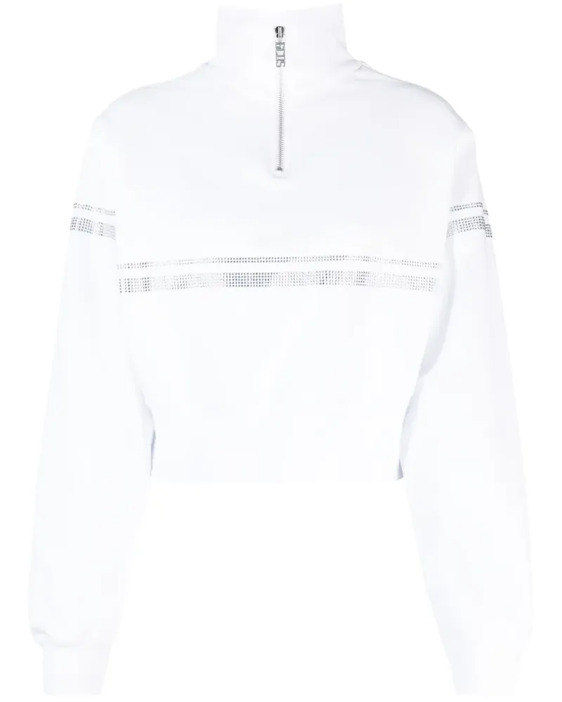 GCDS Sweatshirt mit Strass-Logo - Weiß Weiß