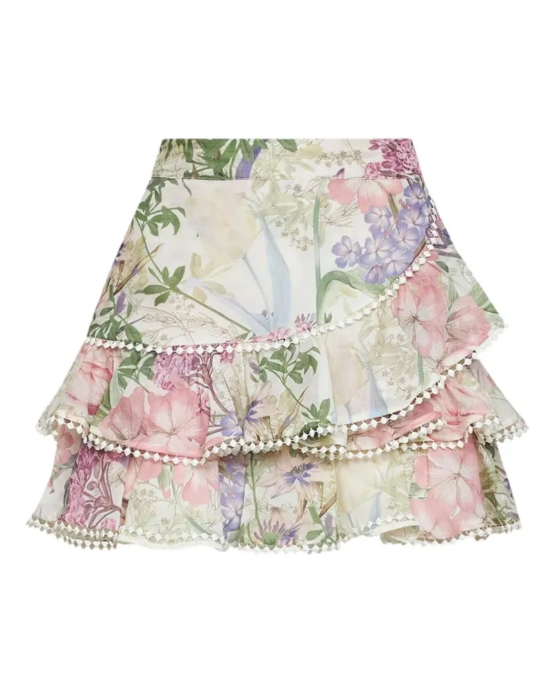 Charo Ruiz Fera floral-print ruffled mini skirt - Nude Nude