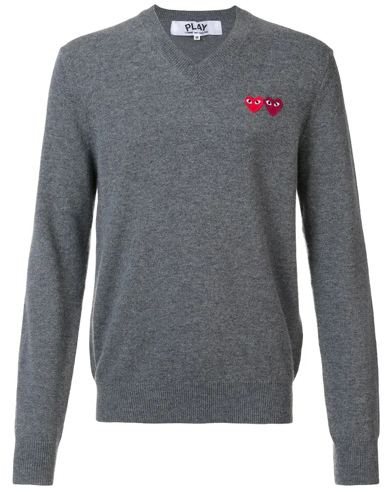 Comme des Garçons Double Heart' Pullover - Grau Grau