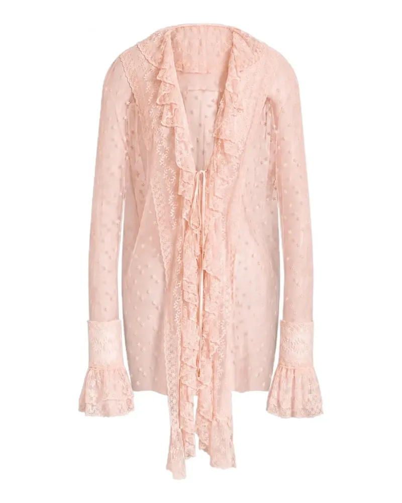 Alberta Ferretti Lunar ruffled lace blouse - Rosa Rosa