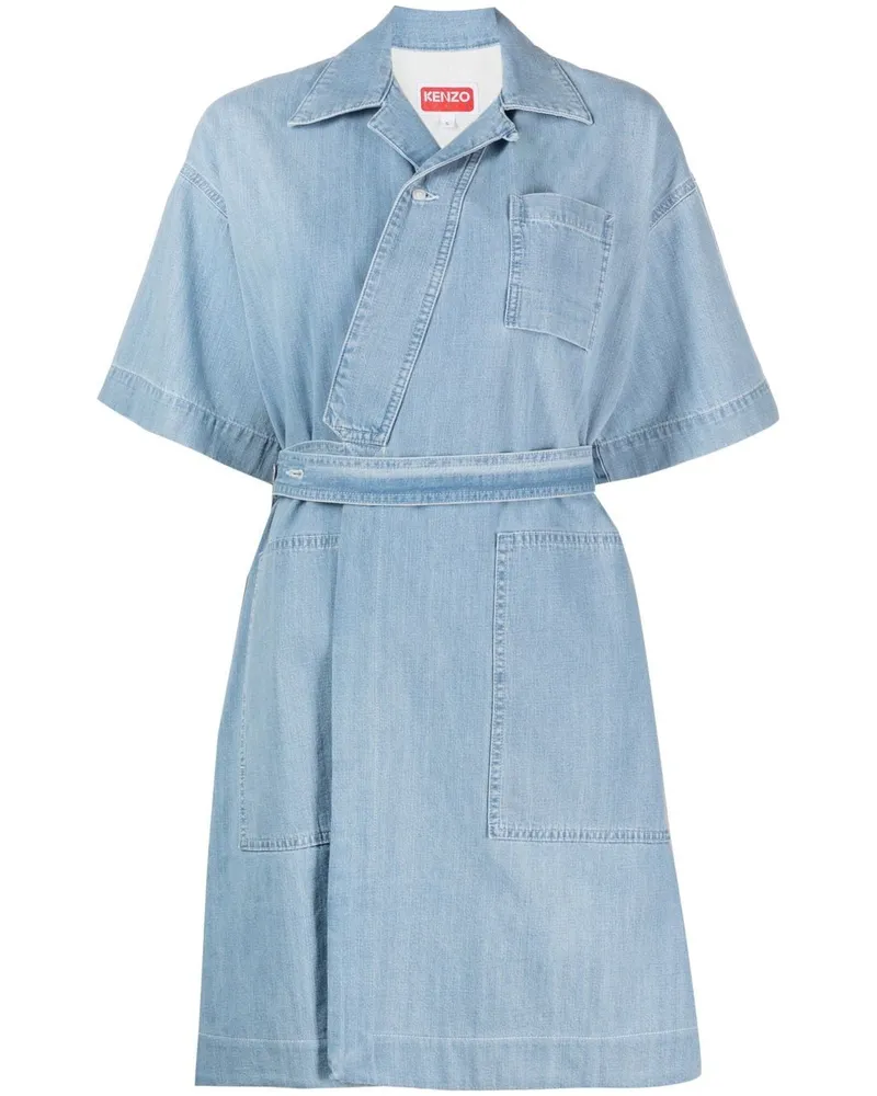 Kenzo Gewickeltes Jeanskleid mit Bindegürtel - Blau Blau