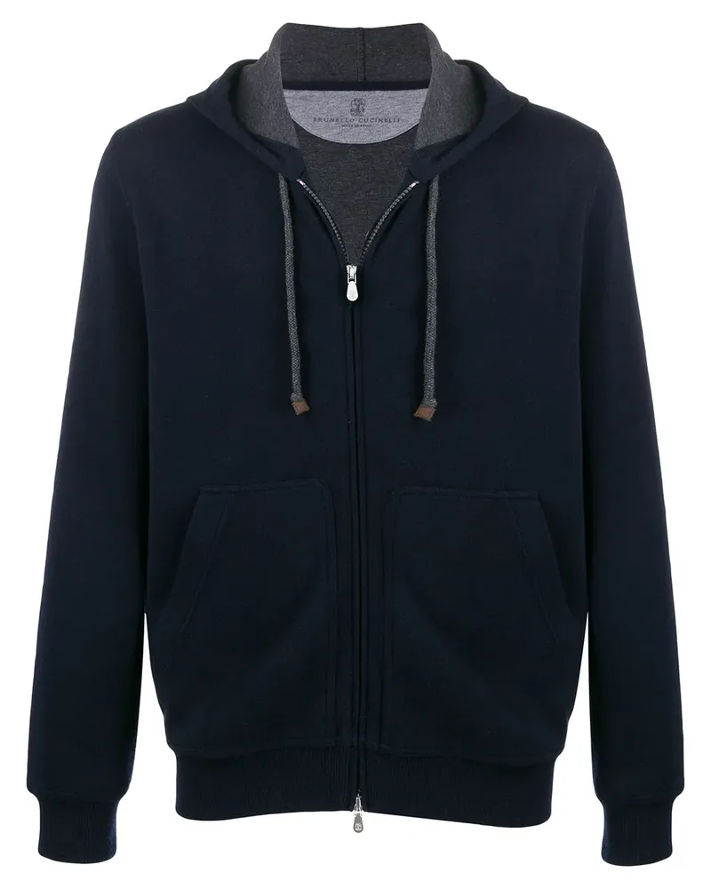 Brunello Cucinelli Kapuzenjacke mit Reißverschluss - Blau Blau