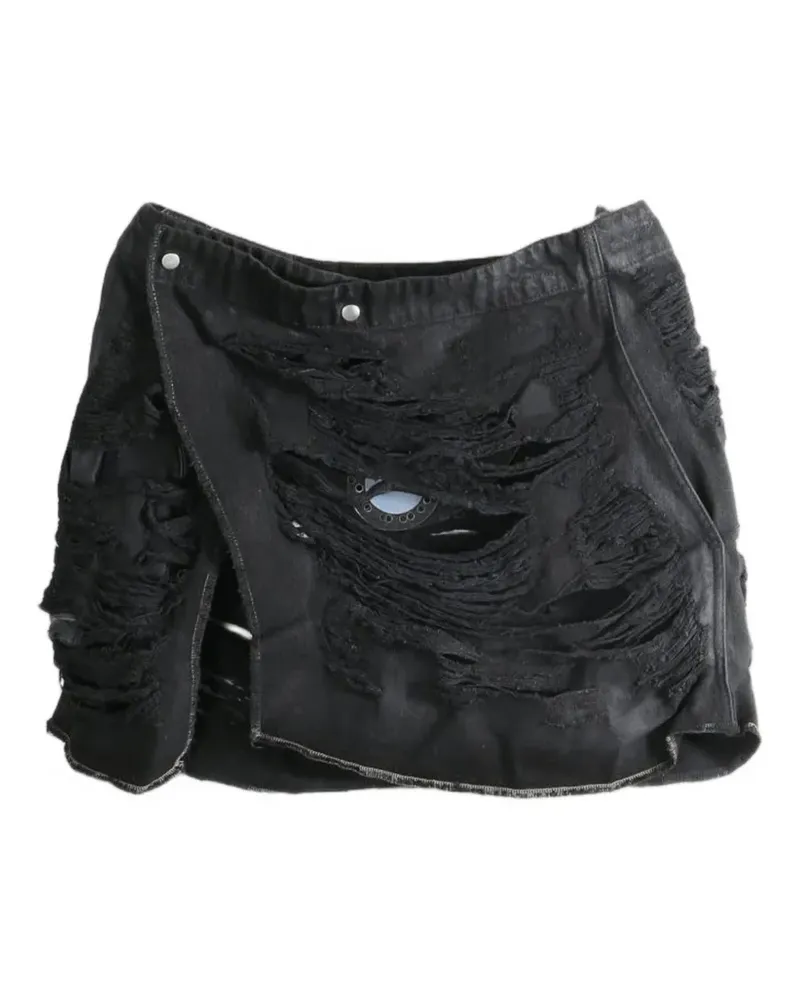 DRKSHDW by Rick Owens Wickel-Midirock in Distressed-Optik - Schwarz Schwarz