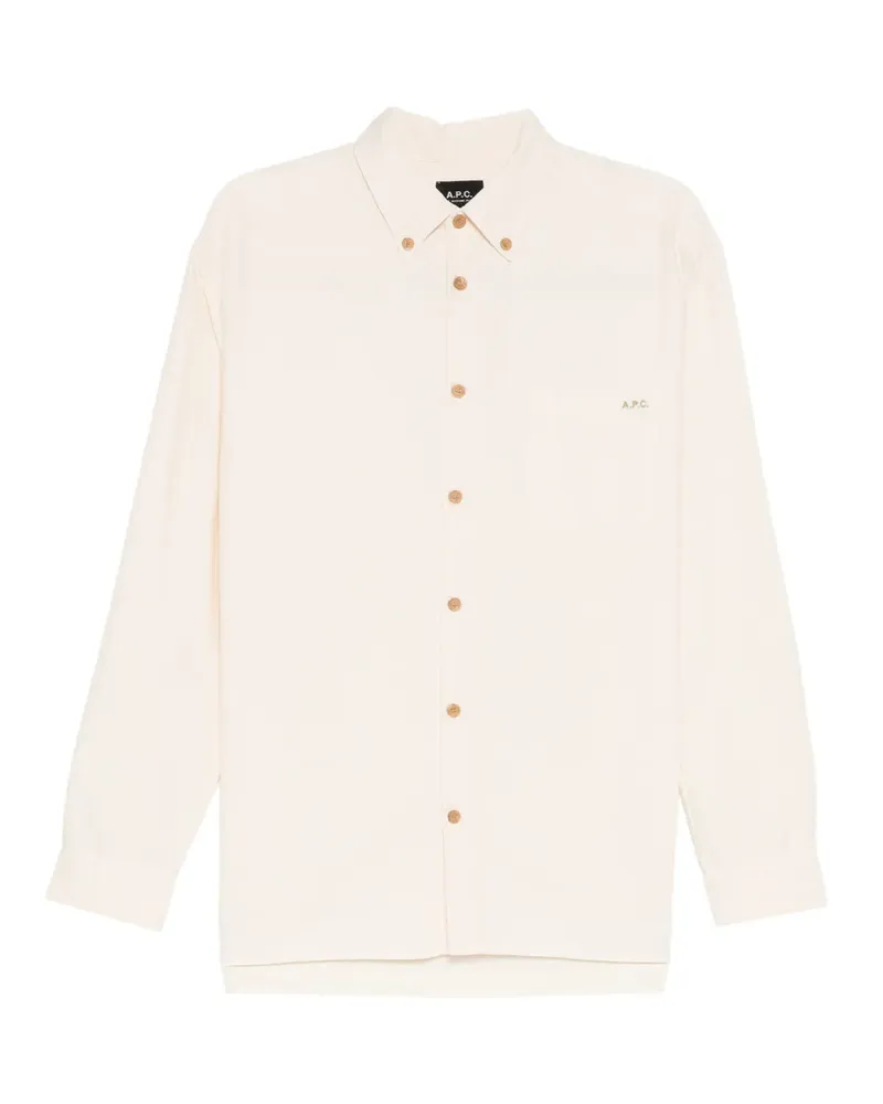 A.P.C. Hemd mit Button-down-Kragen - Nude Nude
