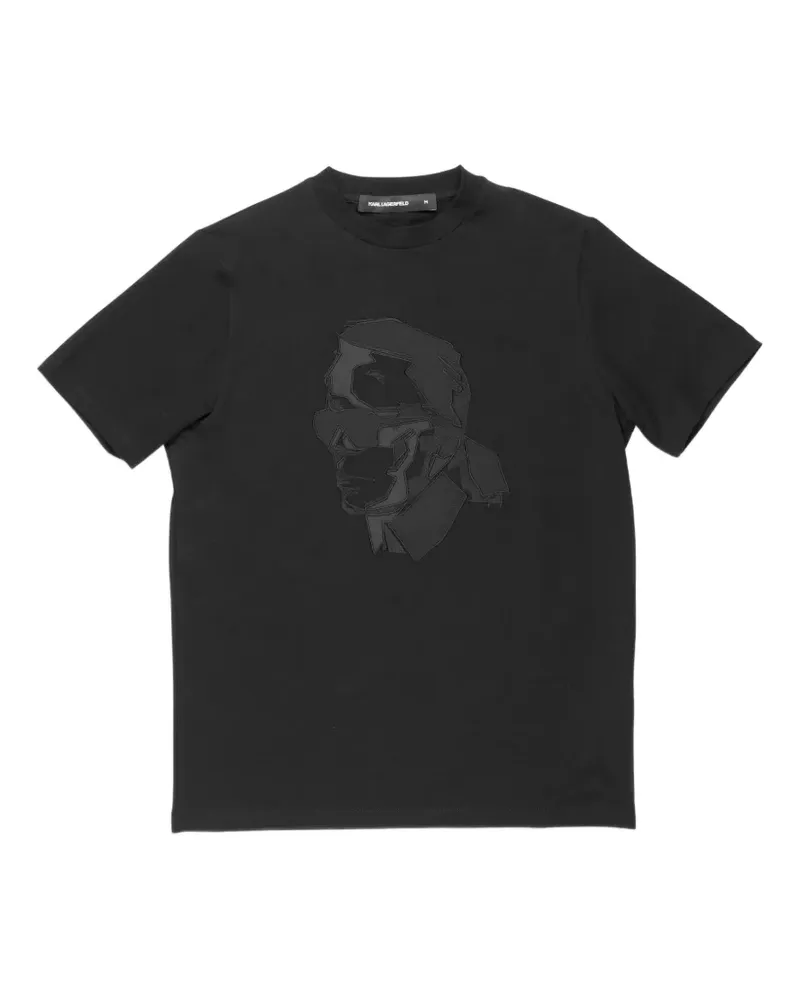 Karl Lagerfeld T-Shirt mit Ikonik-Patch - Schwarz Schwarz