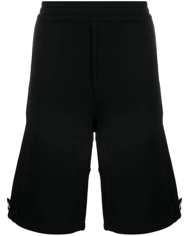 Alexander McQueen Shorts mit Logo-Schild - Schwarz Schwarz