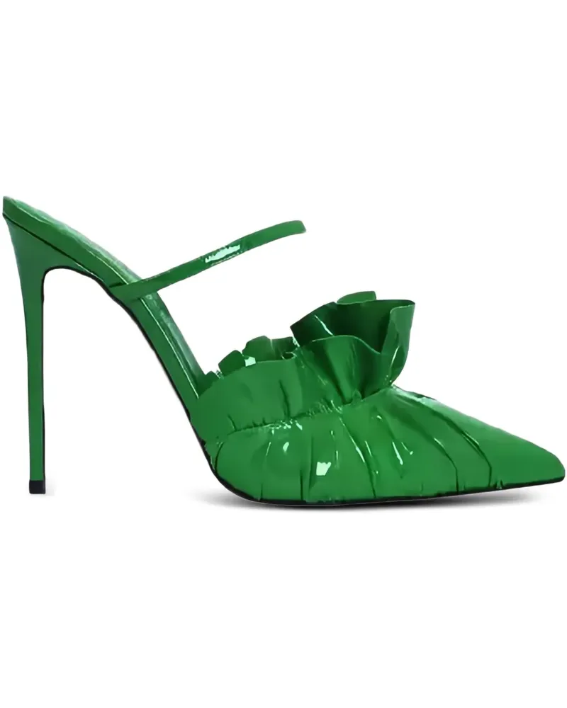 Andrea Wazen Franca Pumps mit Rüschendetail 105mm - Grün Grün