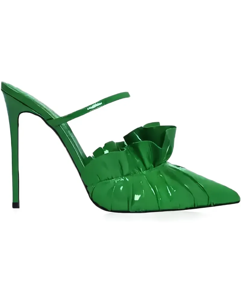 Andrea Wazen 105mm Franca ruffled-detail pumps - Grün Grün