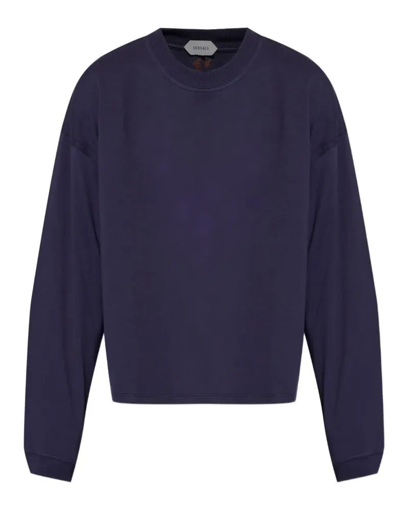Versace Langarmshirt mit Medusa-Stickerei - Blau Blau