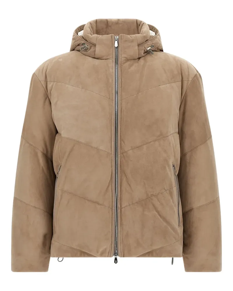 Brunello Cucinelli Gesteppte Wildleder-Daunenjacke - Nude Nude