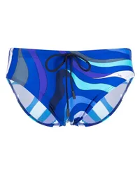 Emilio Pucci Badehose mit Marmo-Print Blau