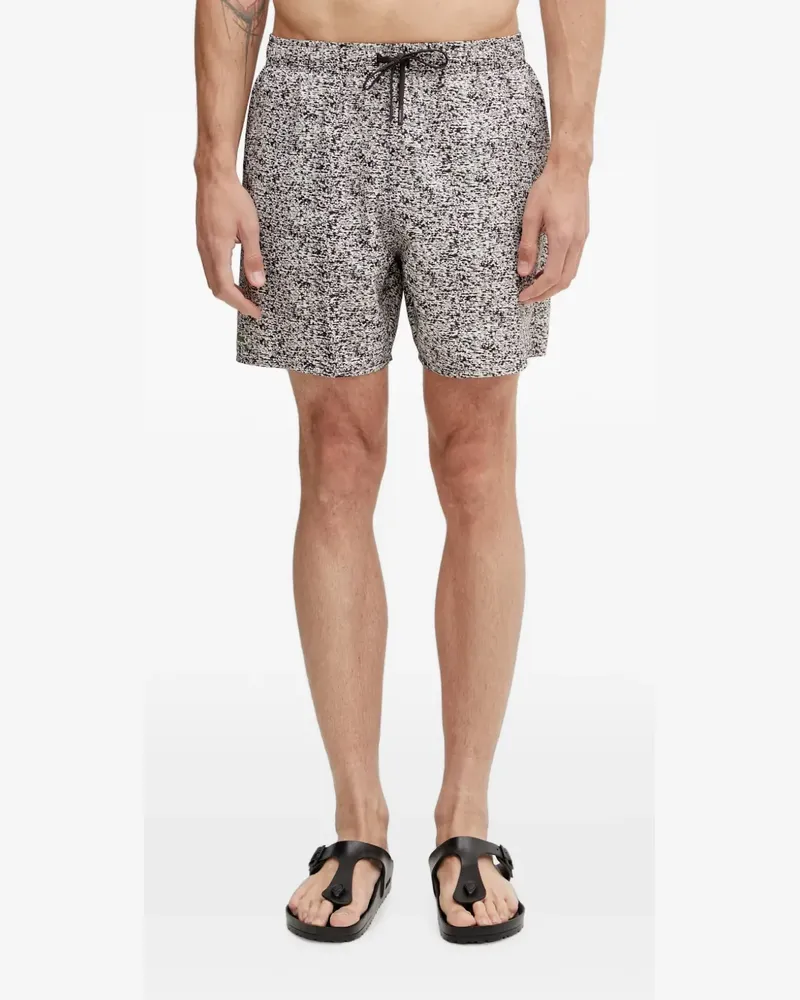 Lacoste abstract-print swim shorts - Weiß Weiß