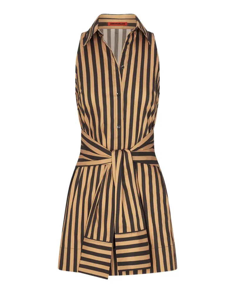 Simon Miller Inna striped sleeveless mini shirt dress - Schwarz Schwarz