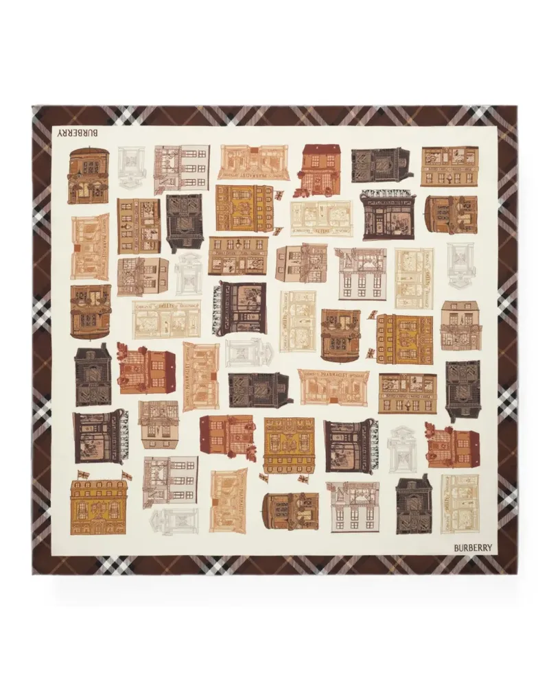 Burberry Seidenschal mit Schaufenster-Print - Nude Nude