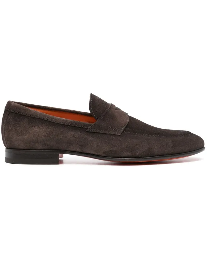 Santoni Penny-Loafer aus Wildleder - Braun Braun