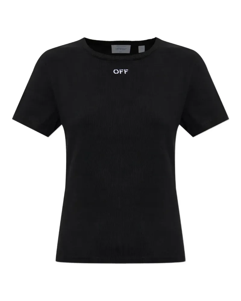 OFF-WHITE Geripptes T-Shirt - Schwarz Schwarz