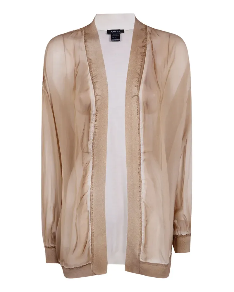 Avant Toi sheer-panelled silk cardigan - Nude Nude