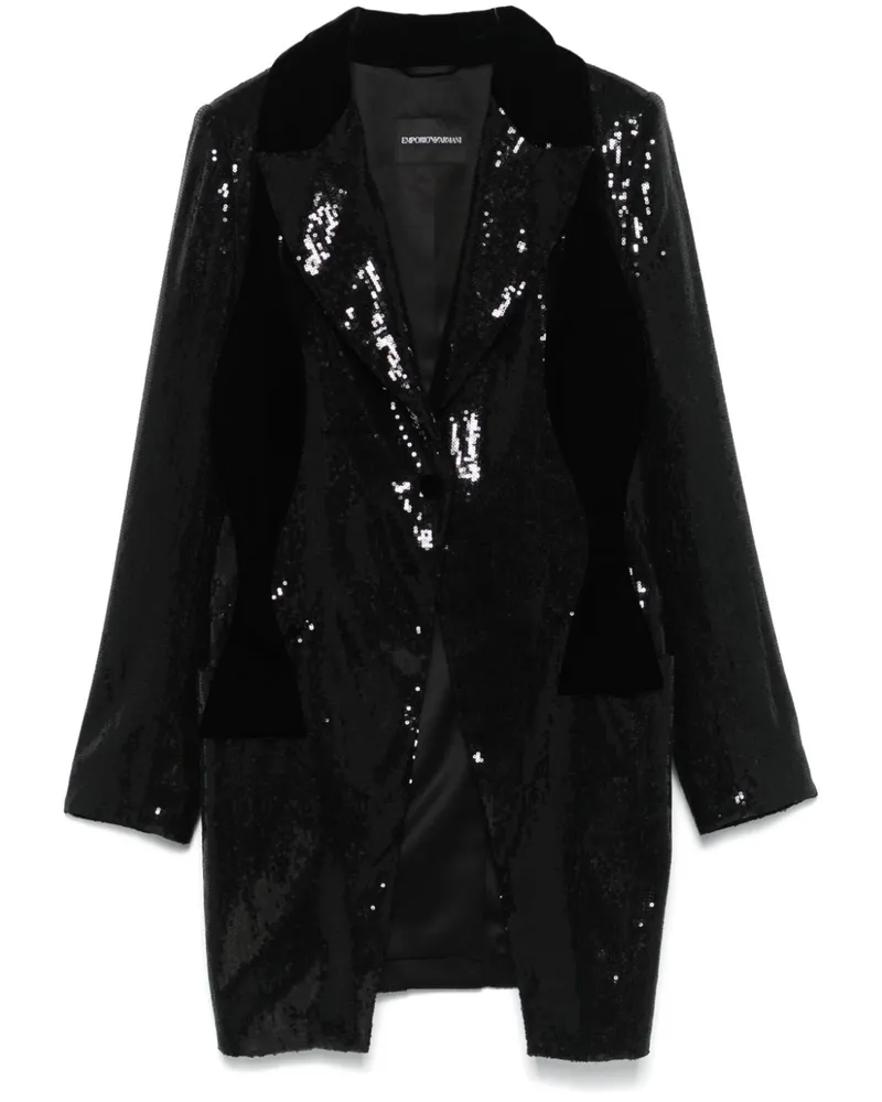 Emporio Armani Sakko mit Pailletten - Schwarz Schwarz