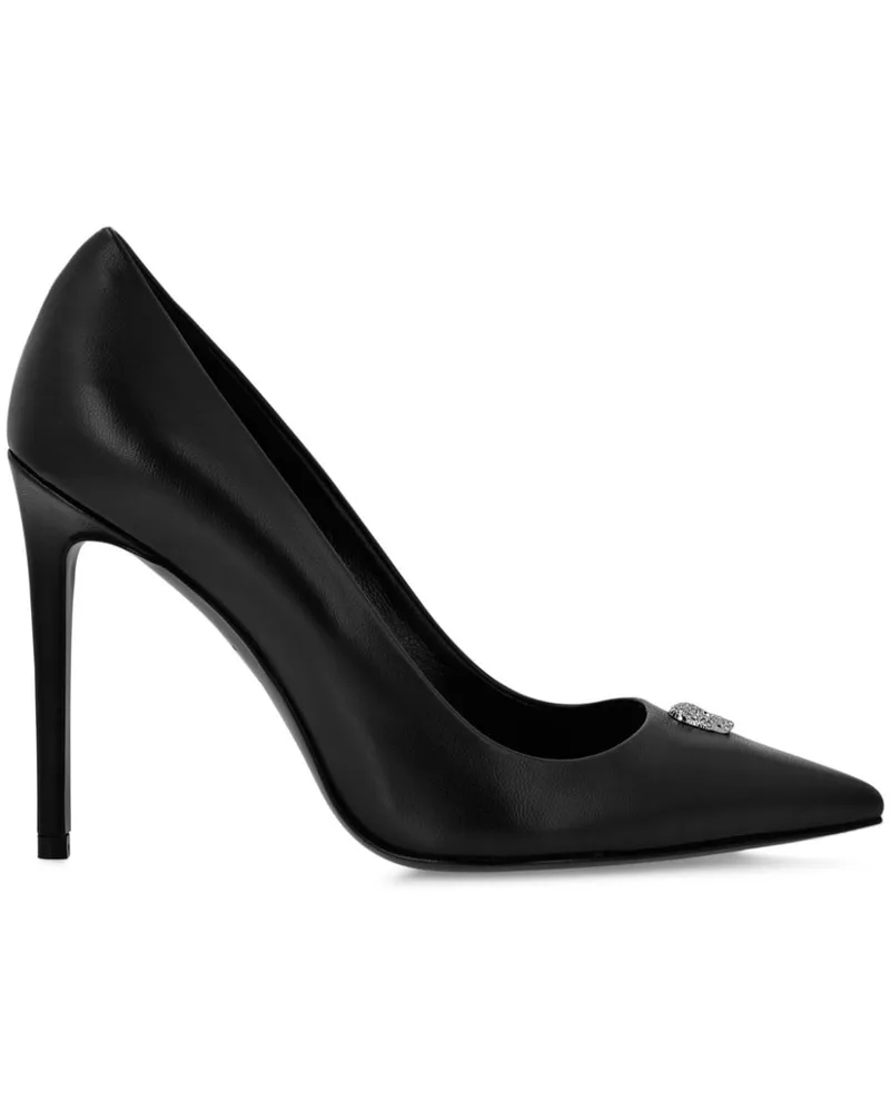 Philipp Plein Pumps mit Totenkopf 105mm - Schwarz Schwarz