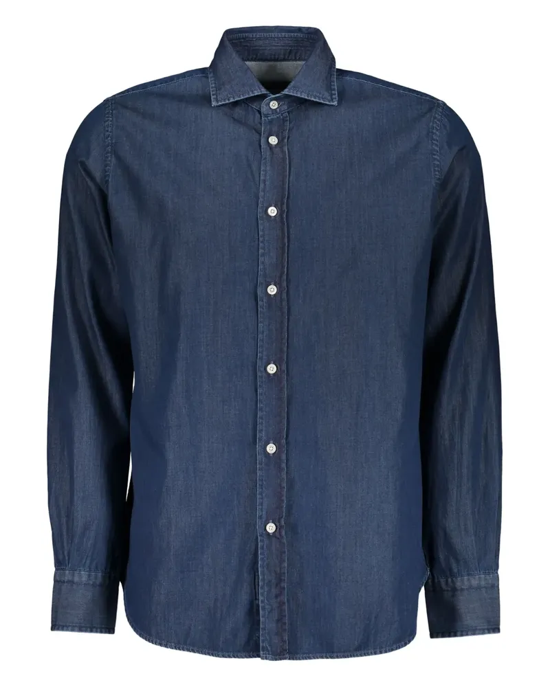 MOORER Klassisches Jeanshemd - Blau Blau