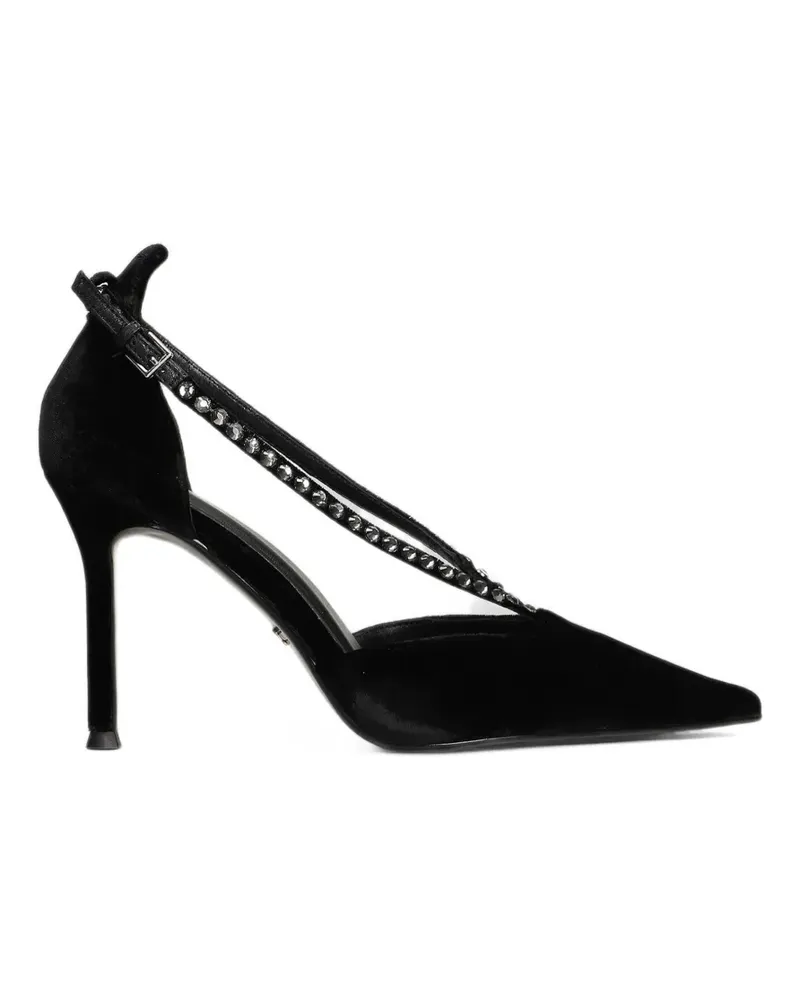 Lola Cruz Mirabella 95 crystal-embellished velvet pumps - Schwarz Schwarz
