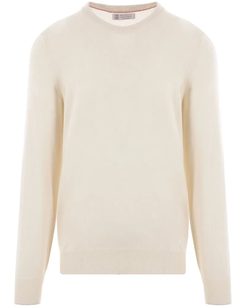 Brunello Cucinelli Kaschmirpullover mit rundem Ausschnitt - Nude Nude