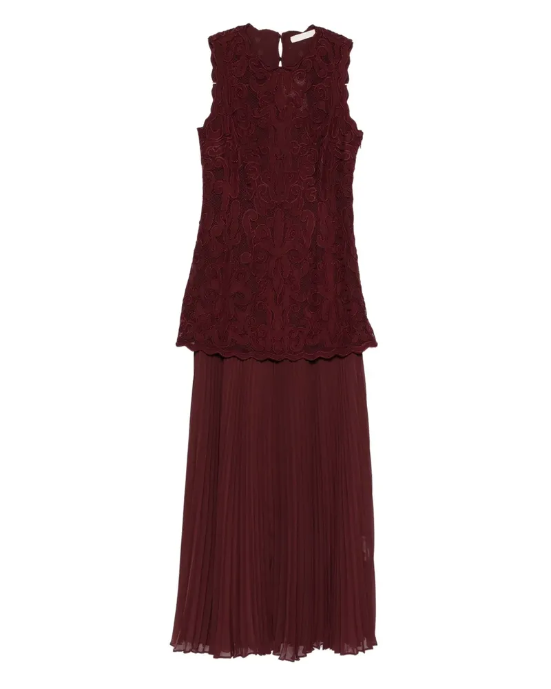 Ulla Johnson Makramee-Kleid mit Falten - Rot Rot