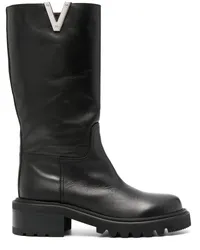 Via Roma 15 Vlogo Stiefel aus Leder 70mm Schwarz