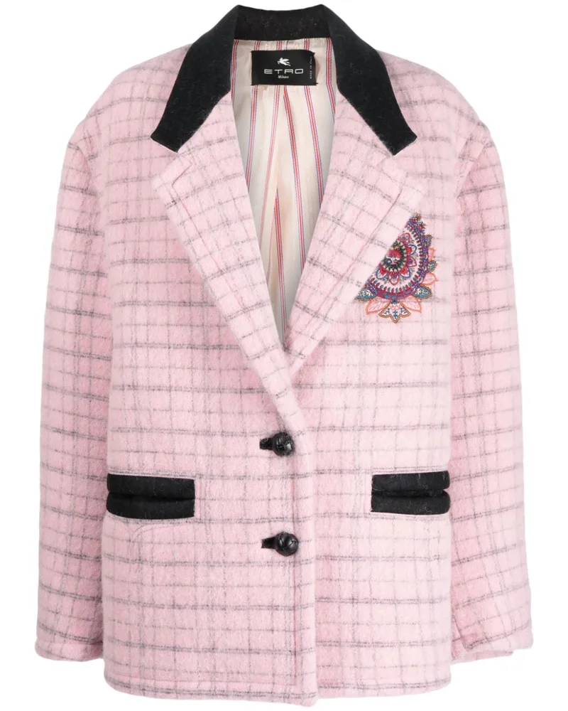 Etro Mantel mit Blumenstickerei - Rosa Rosa