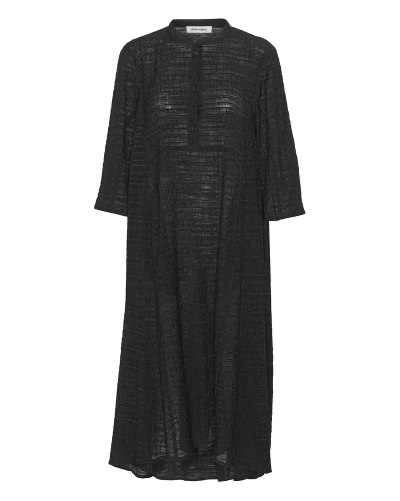 Henrik Vibskov Strukturiertes Maxikleid mit Knöpfen - Schwarz Schwarz