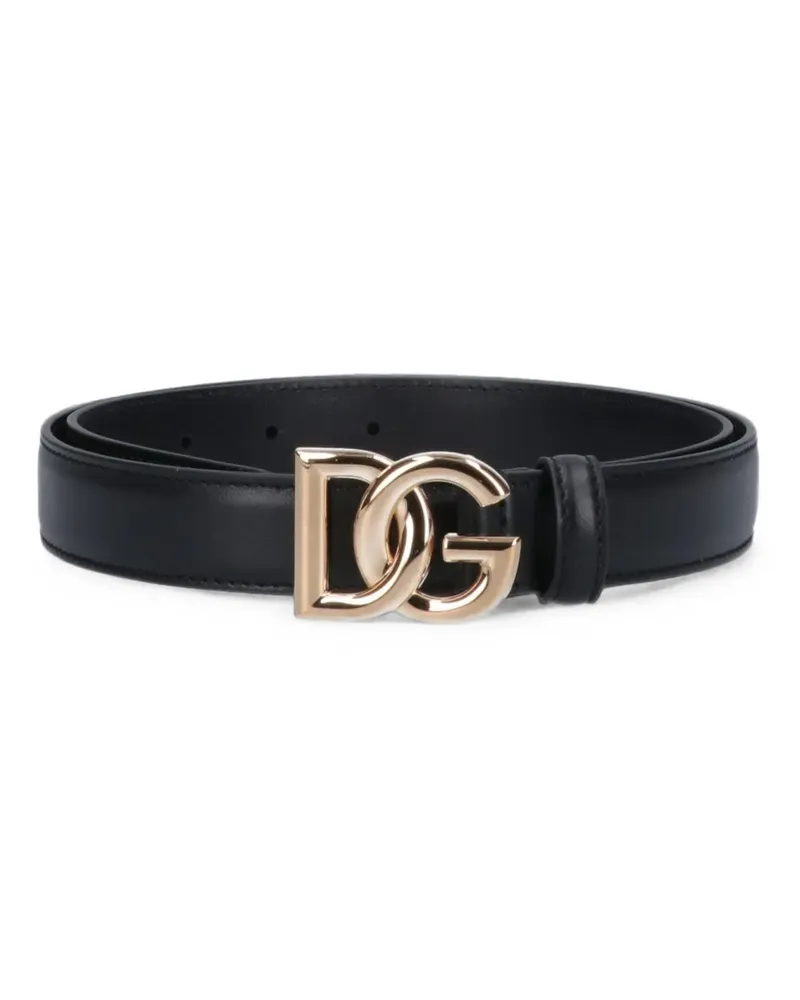 Dolce & Gabbana Gürtel mit DG-Logo - Schwarz Schwarz