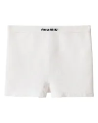 Miu Miu Gerippte Boxershorts ohne Nähte Weiß