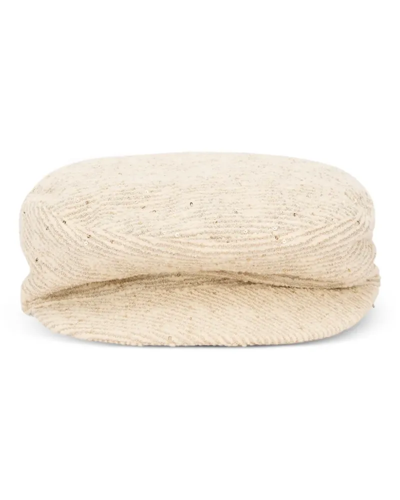 Fabiana Filippi Baskenmütze mit Pailletten - Nude Nude